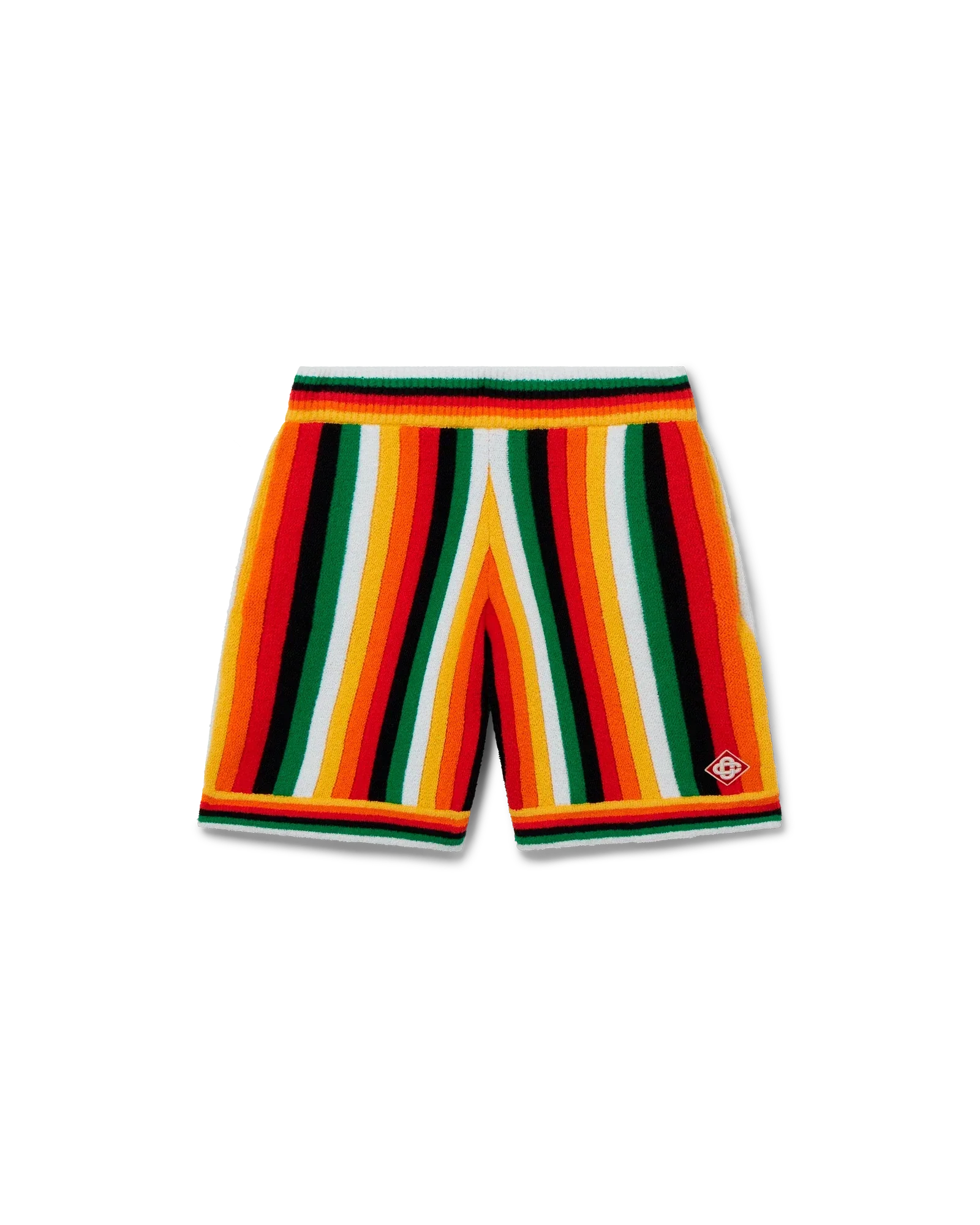Short rayé en tissu éponge