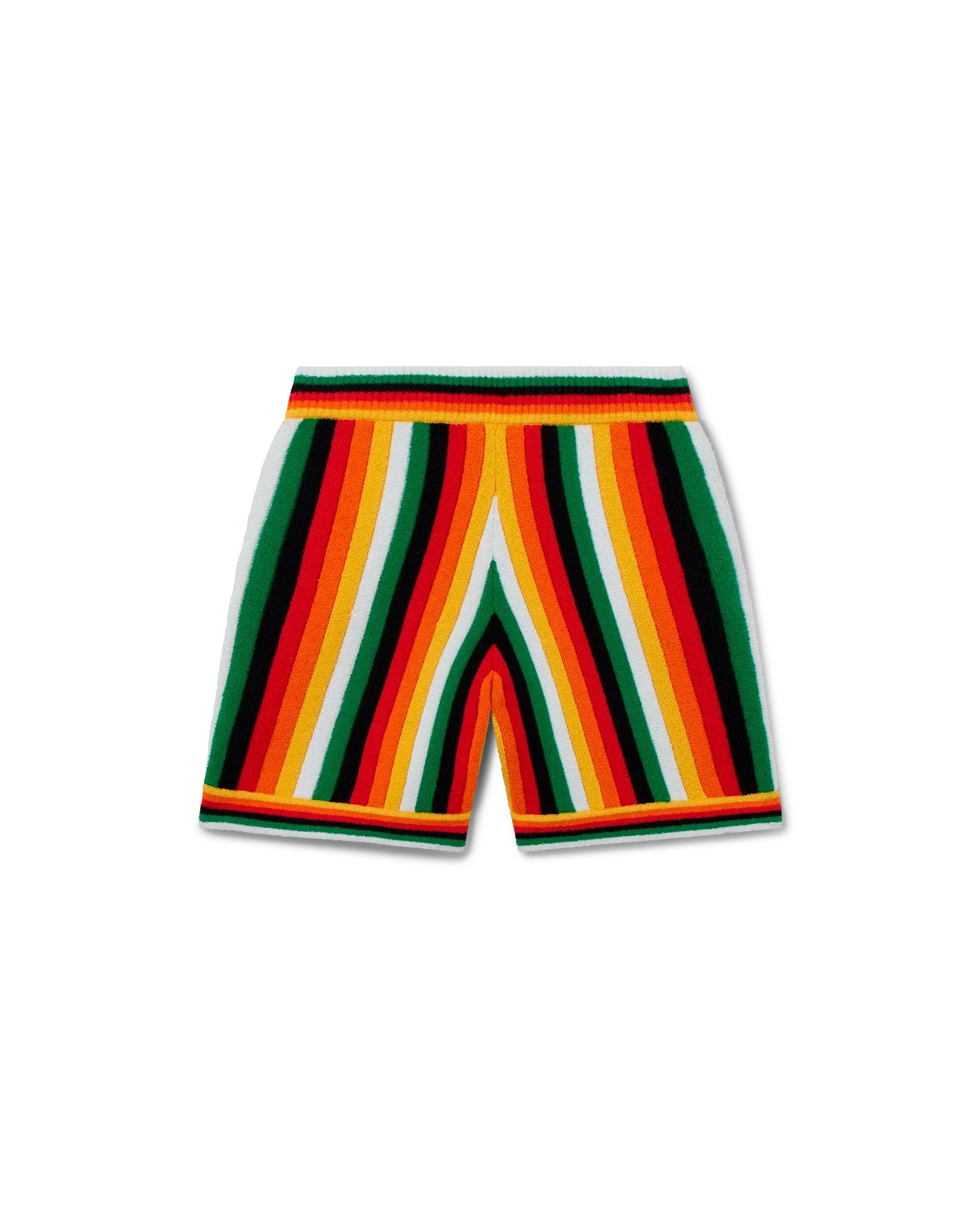 Short rayé en tissu éponge