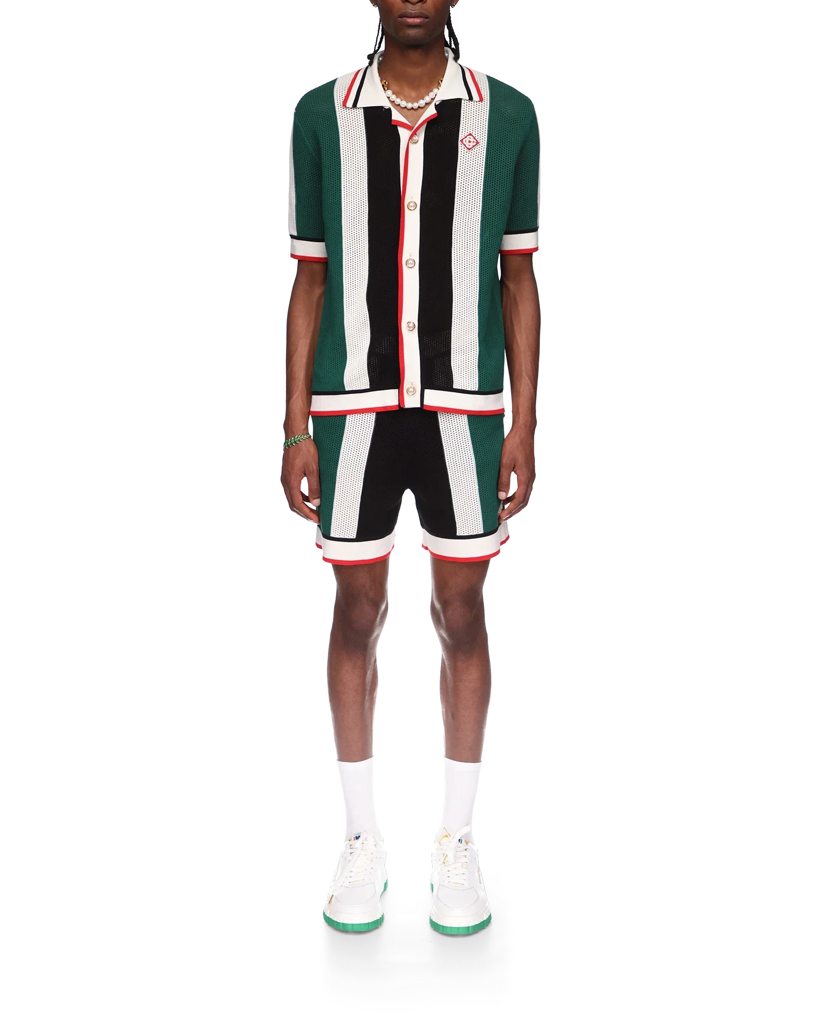 Chemise en maille rayée