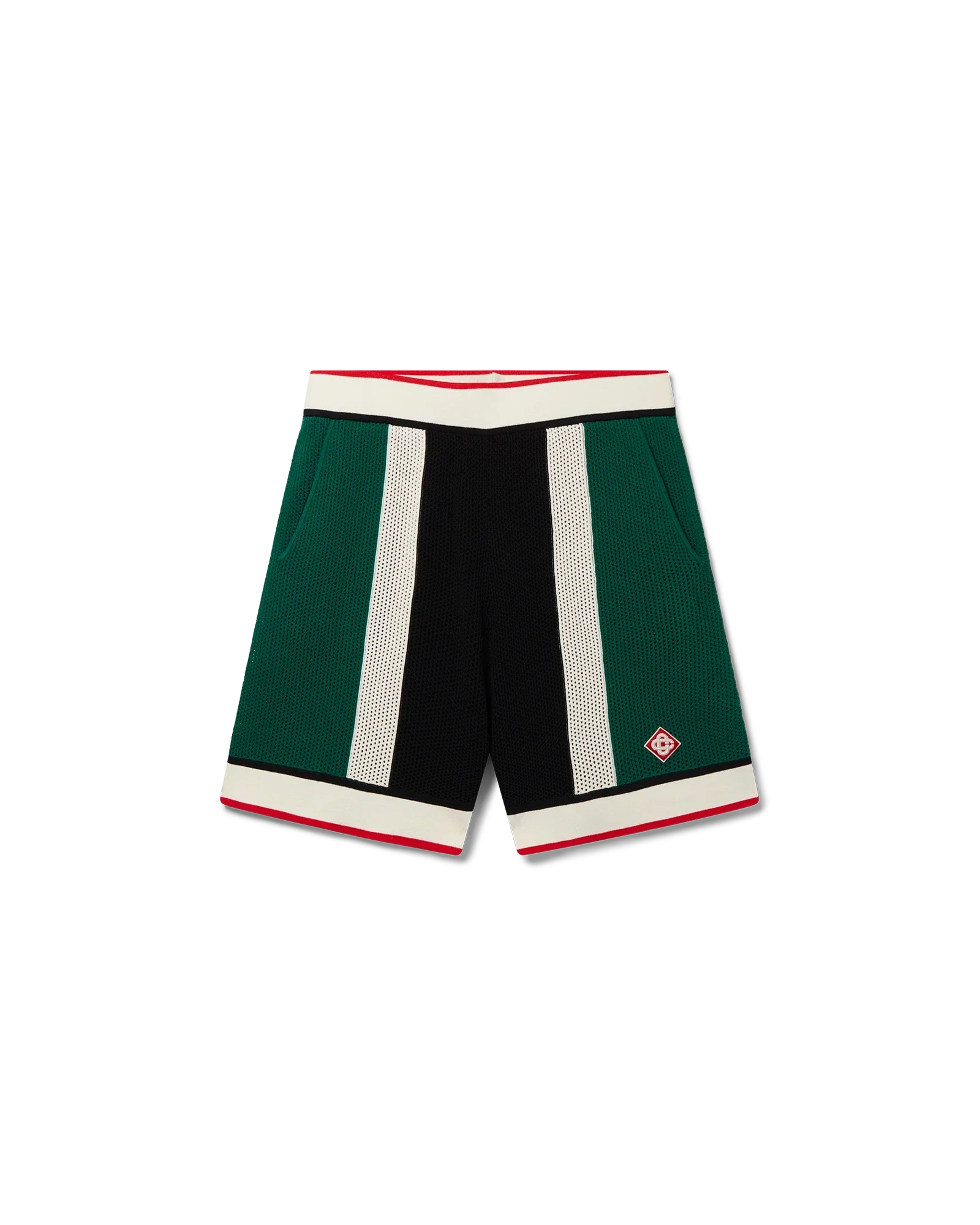 Short en maille rayée