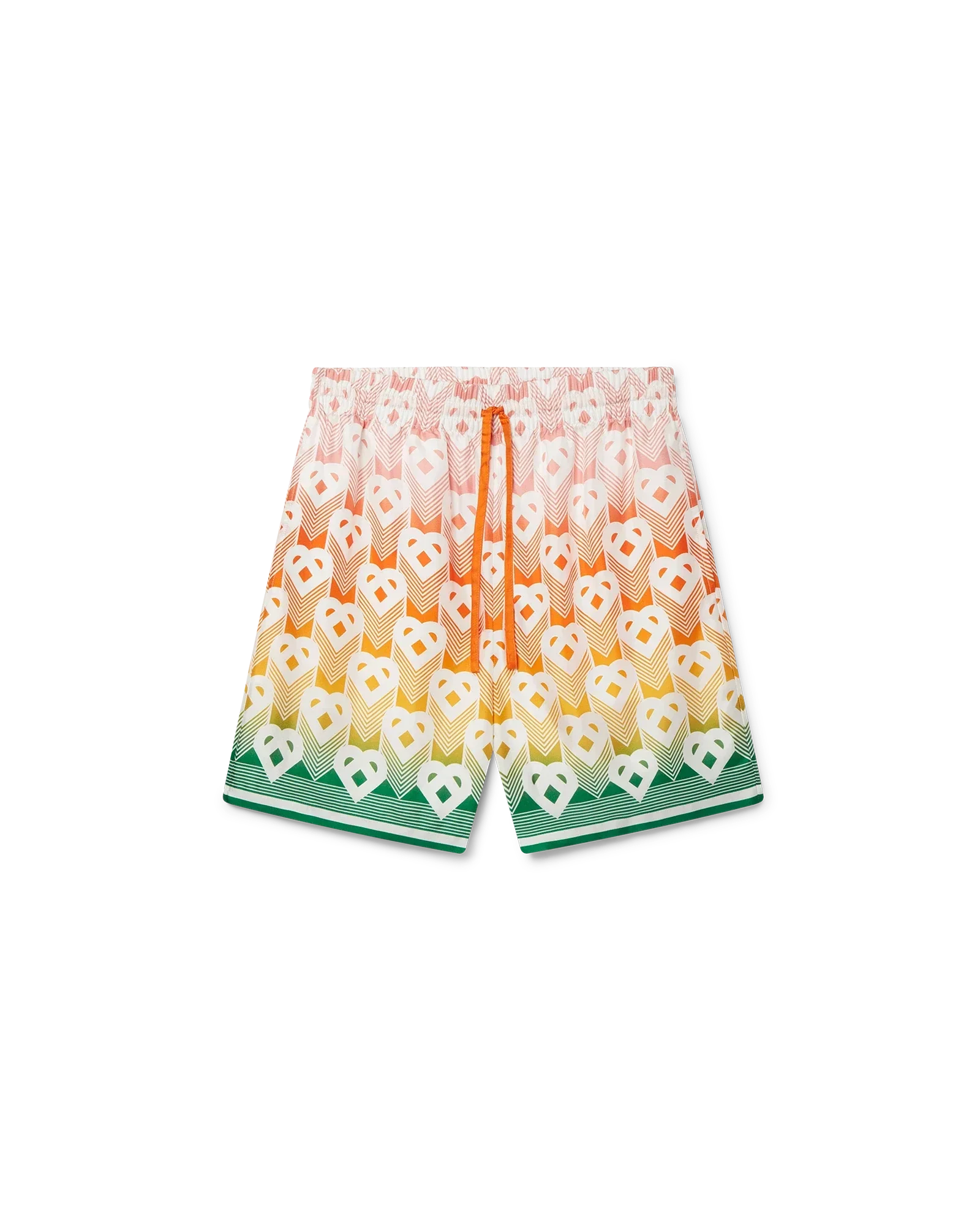 Short en soie avec monogramme en forme de cœur dégradé