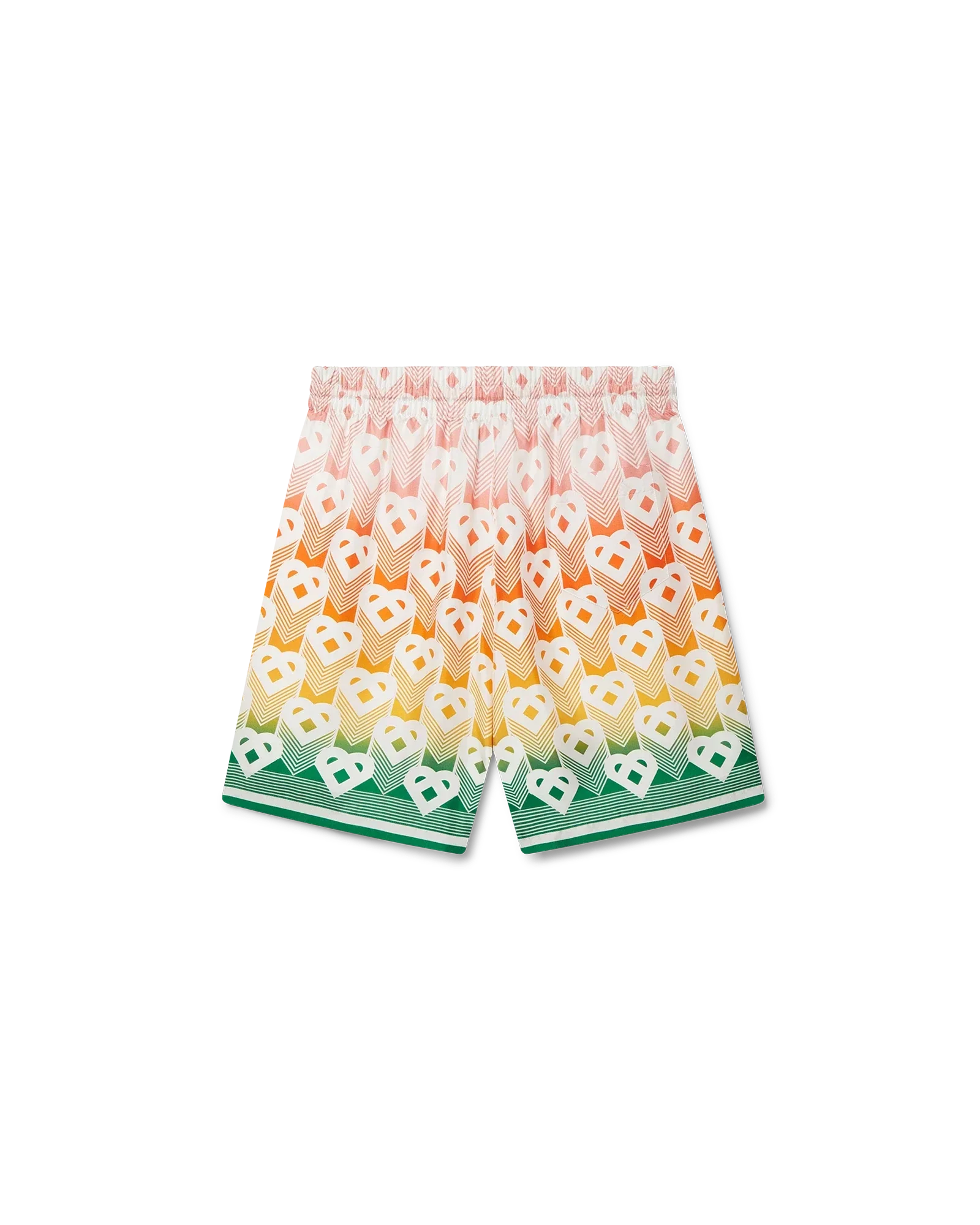 Short en soie avec monogramme en forme de cœur dégradé