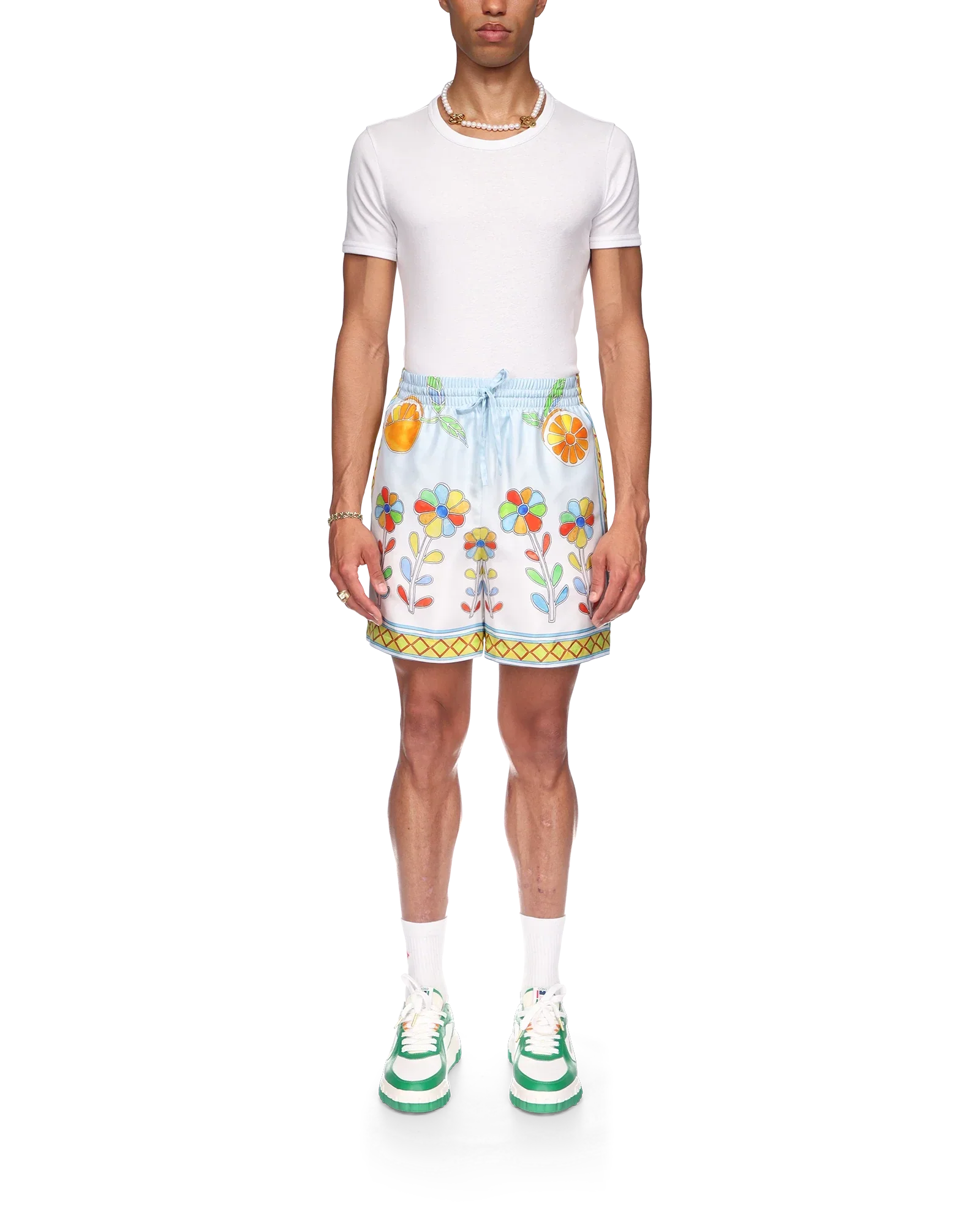 Short en soie à fleurs Yoruba