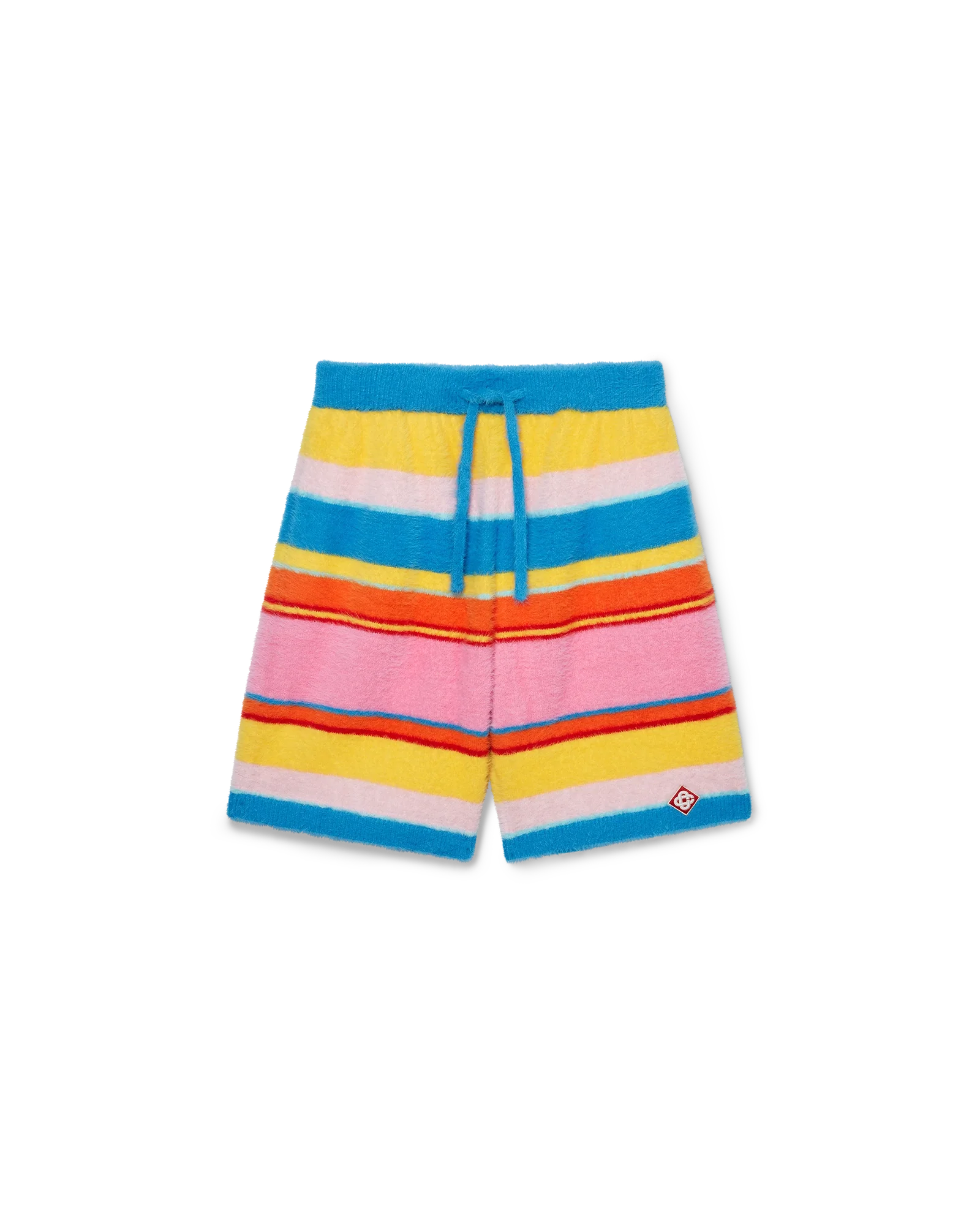 Short oversize à rayures duveteuses