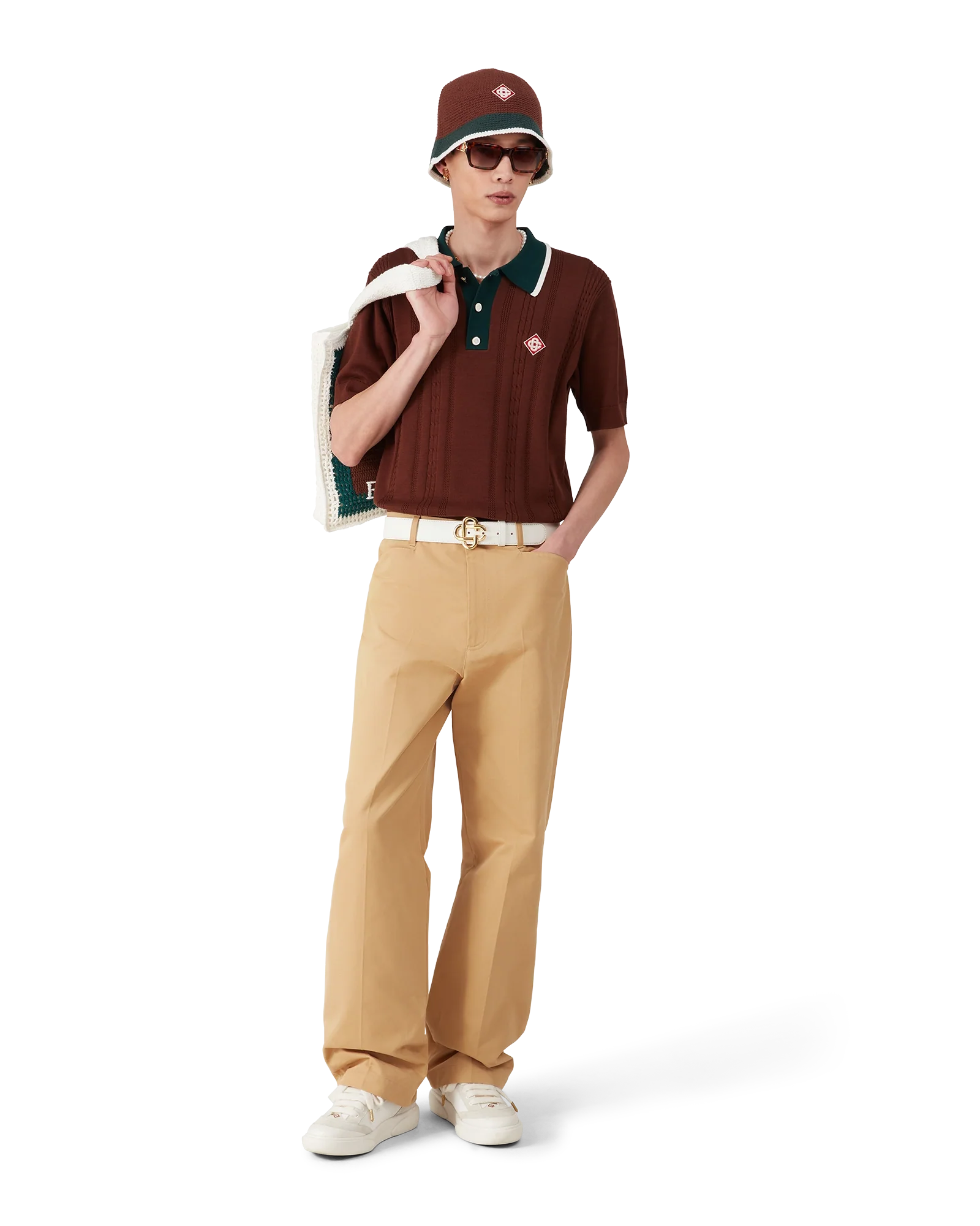 Polo oversize en maille torsadée