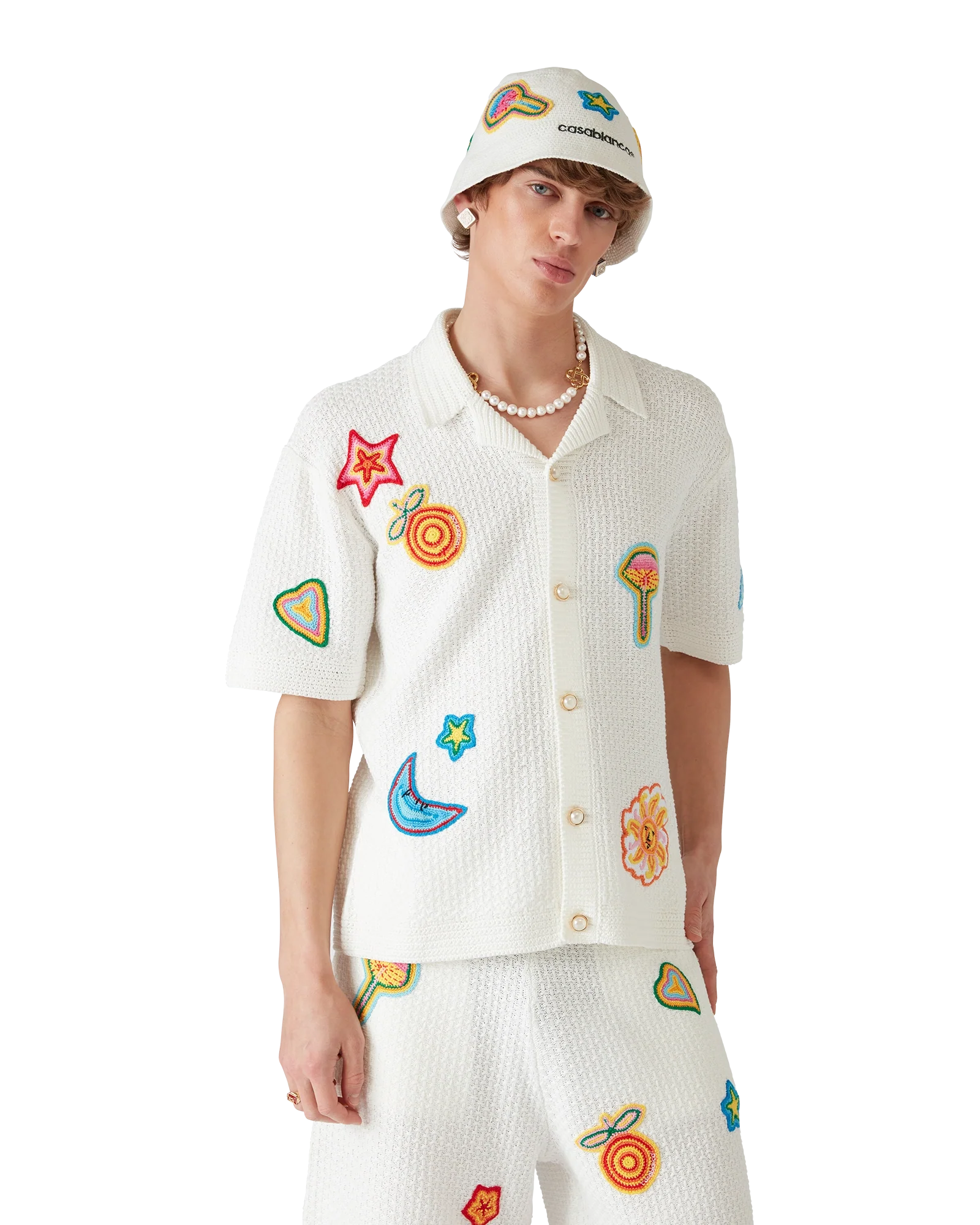 Chemise à motif en crochet
