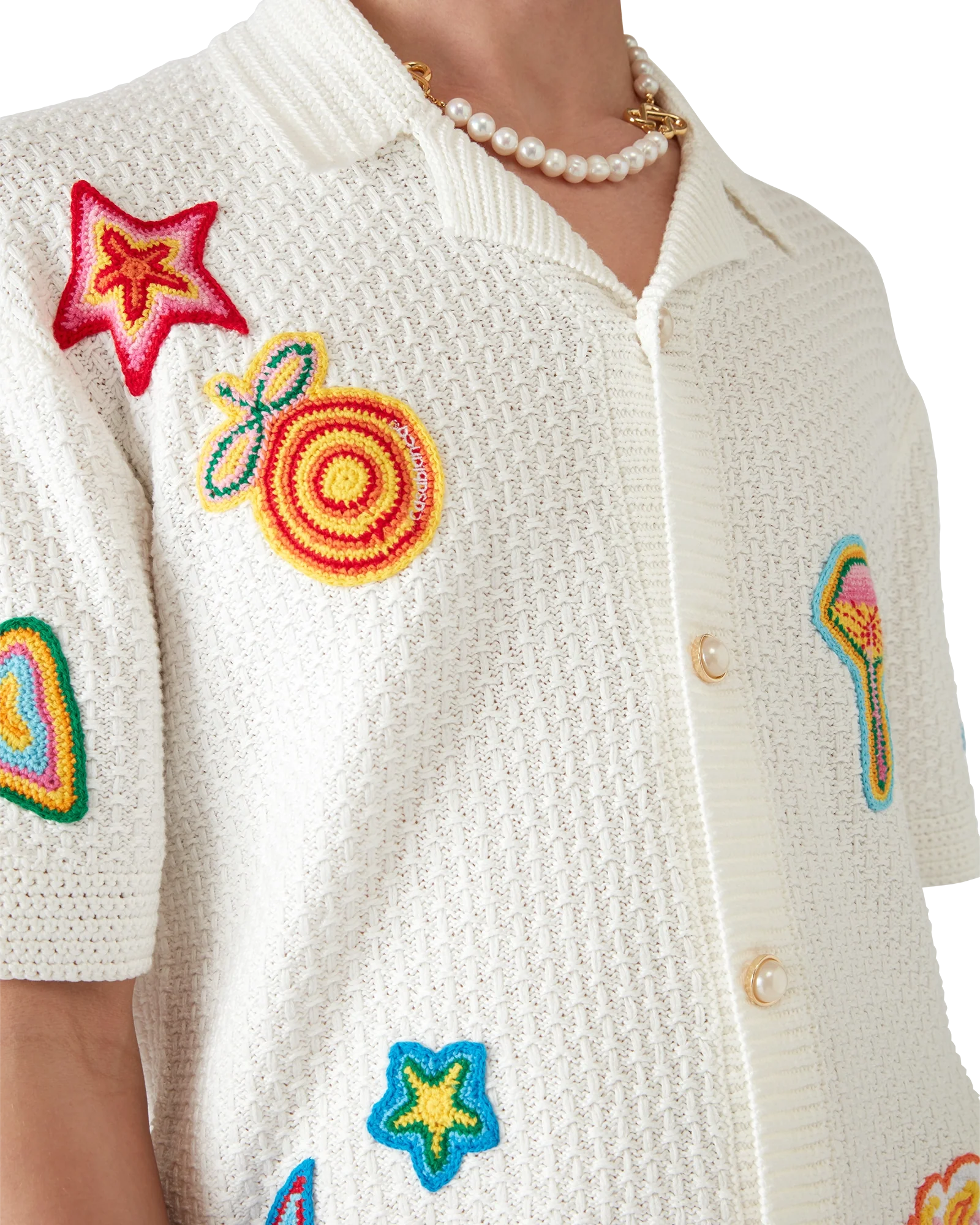 Chemise à motif en crochet