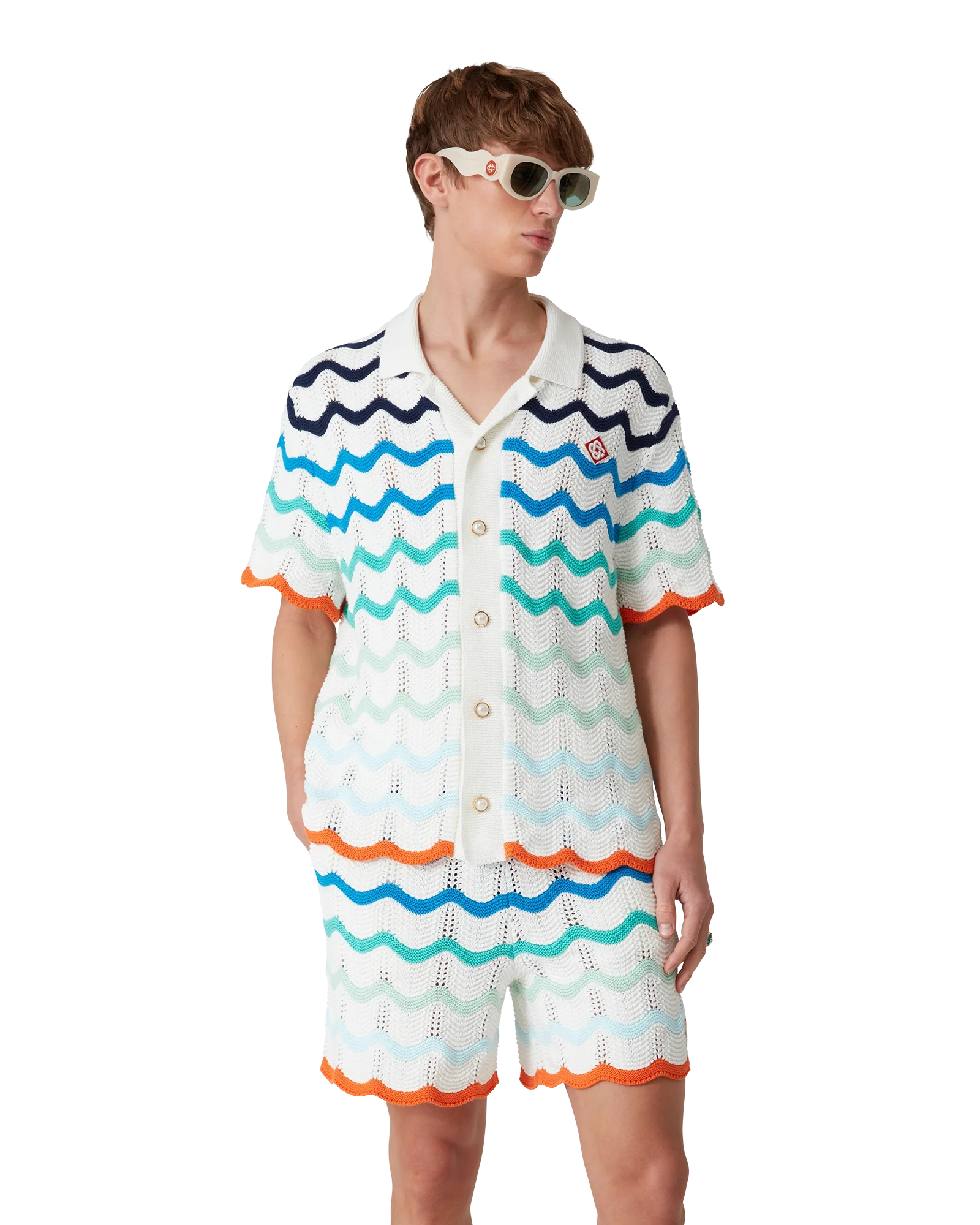 Chemise en crochet à vagues dégradées