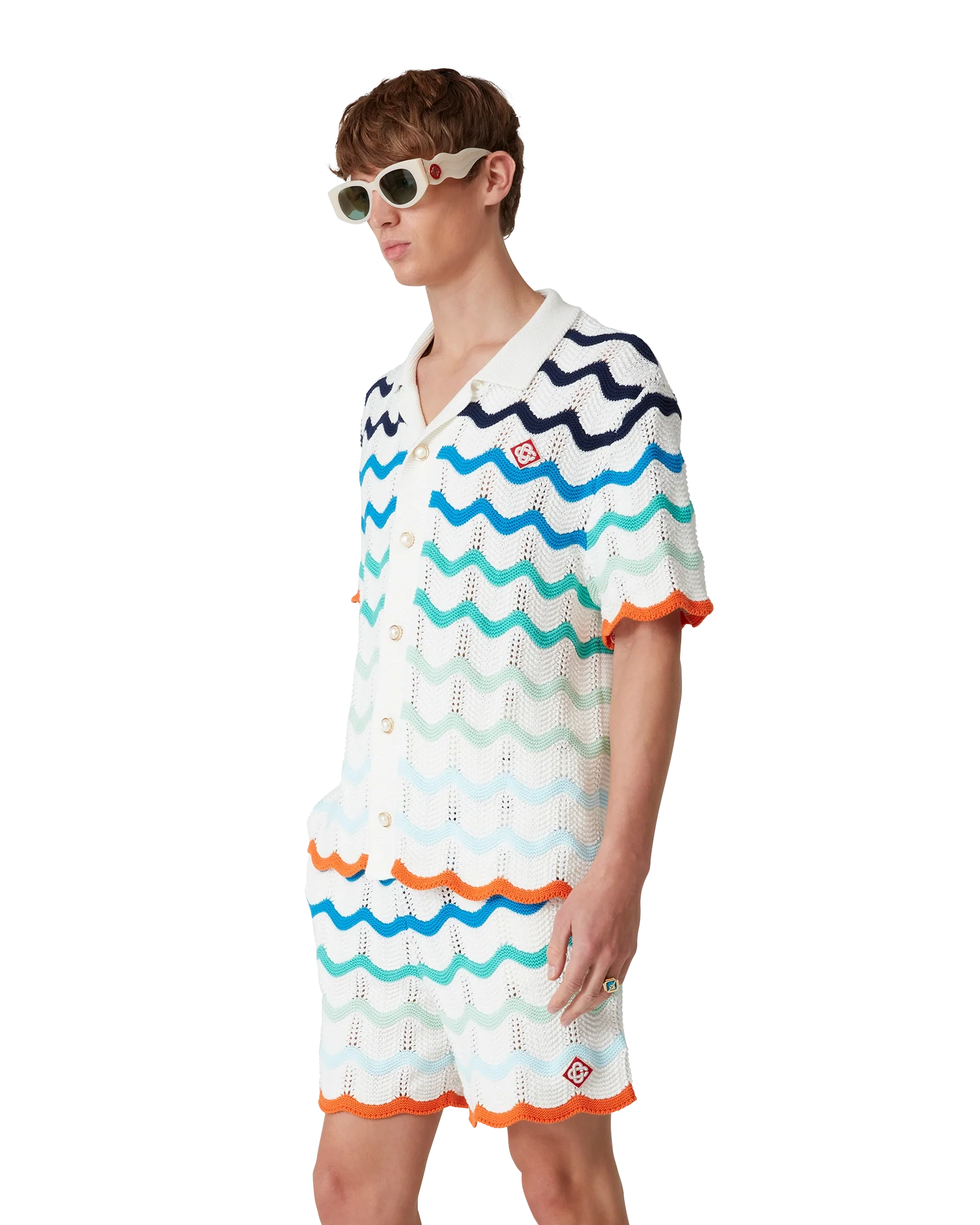Chemise en crochet à vagues dégradées