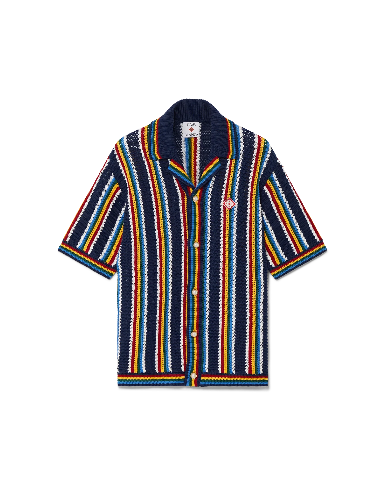 Chemise à rayures en crochet
