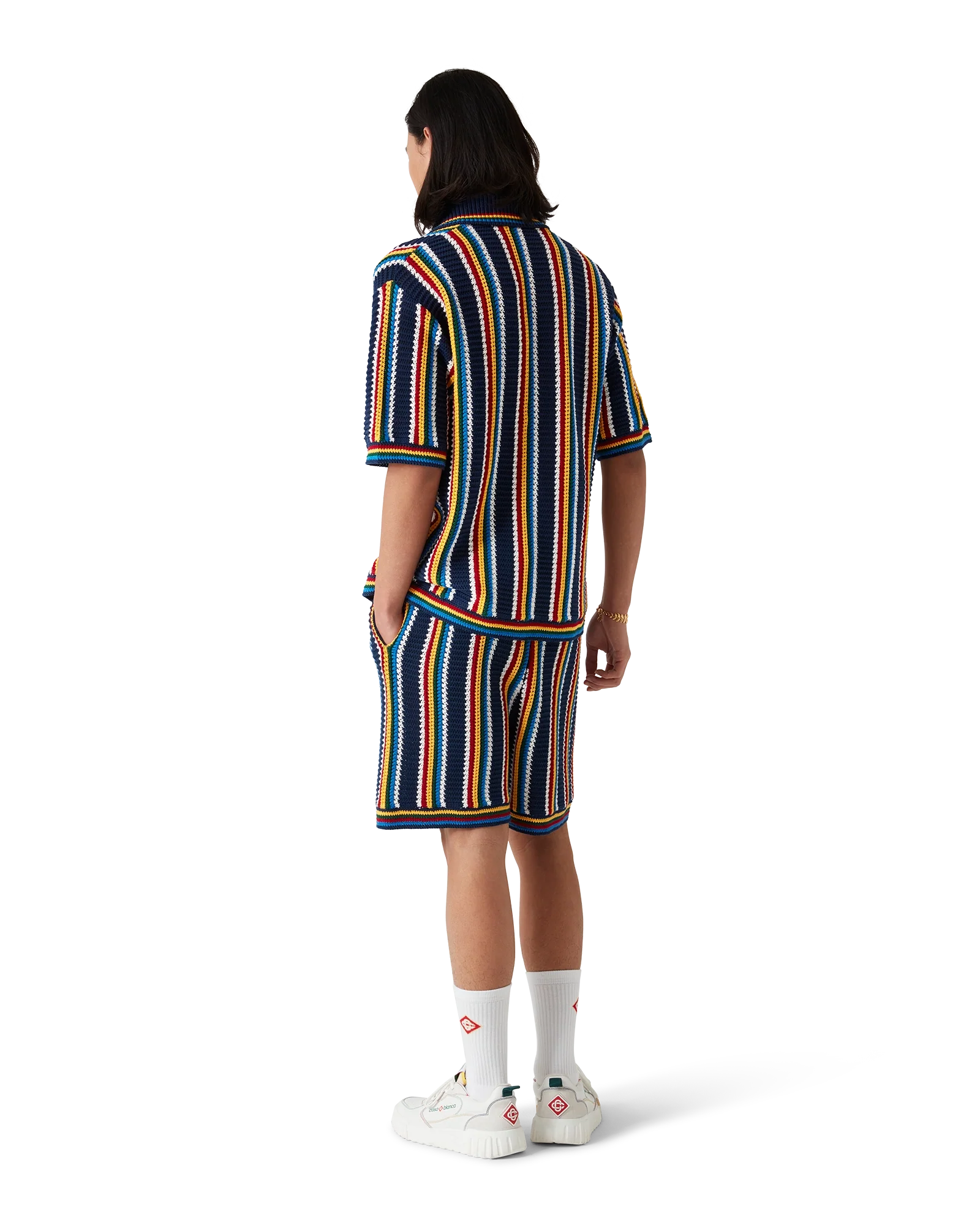 Chemise à rayures en crochet
