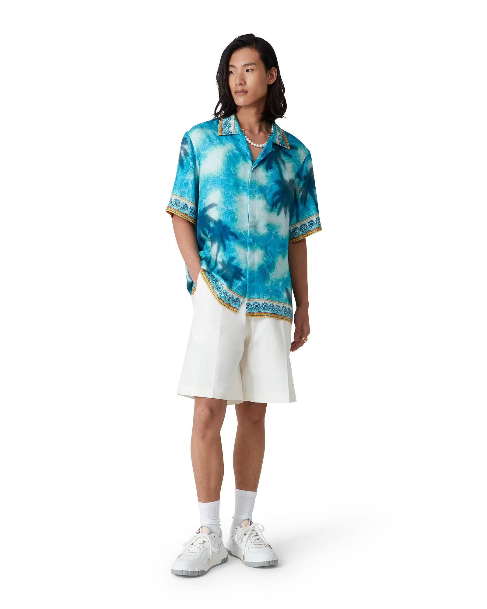 Short plissé en lin