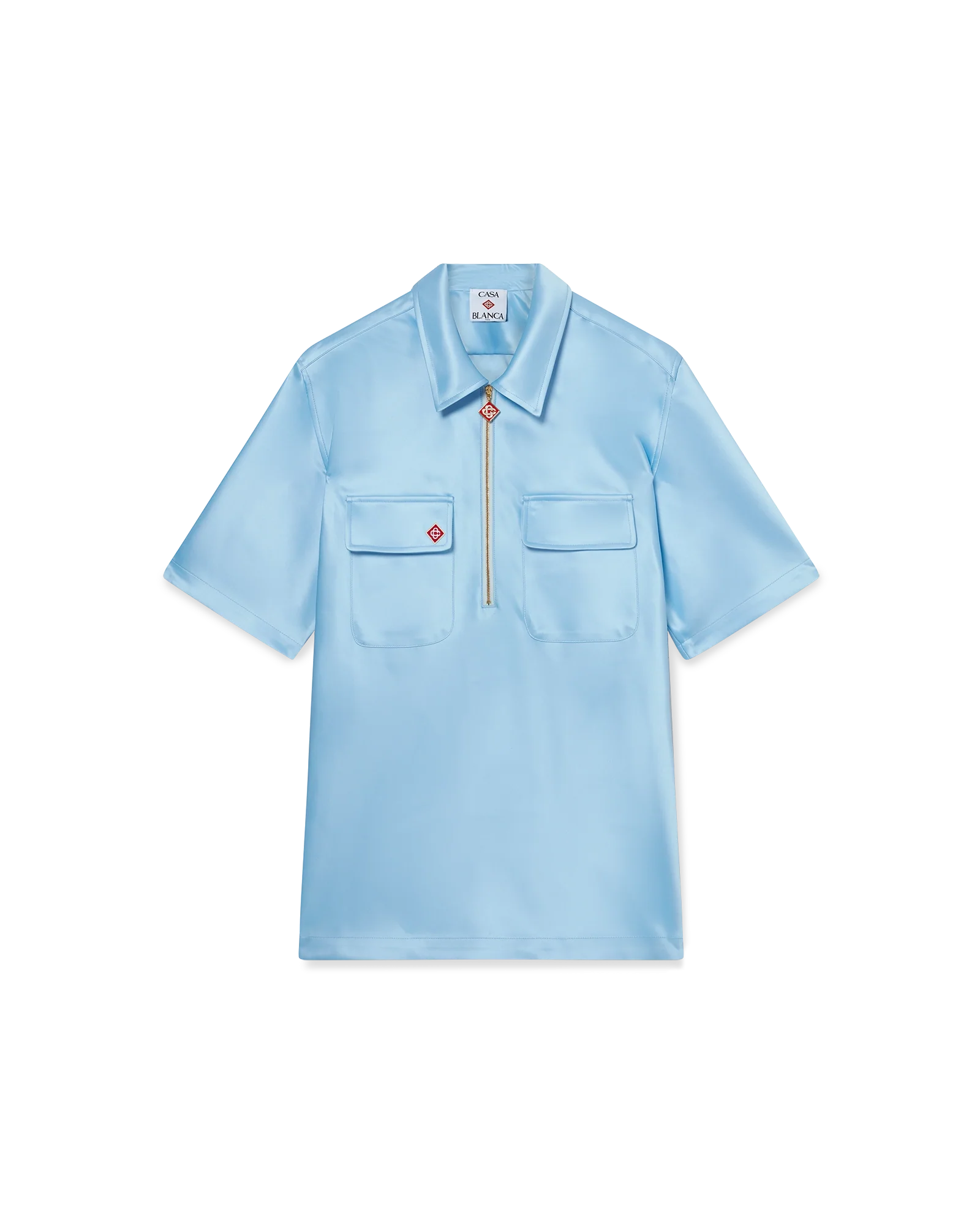 Chemise à quart de fermeture éclair en satin