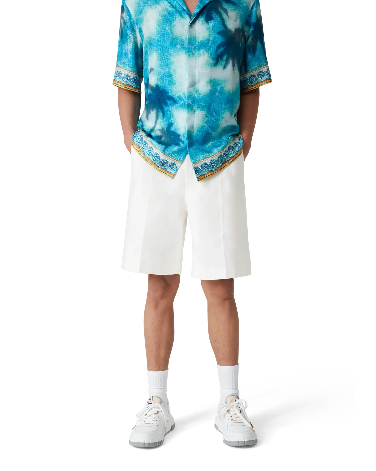 Short plissé en lin