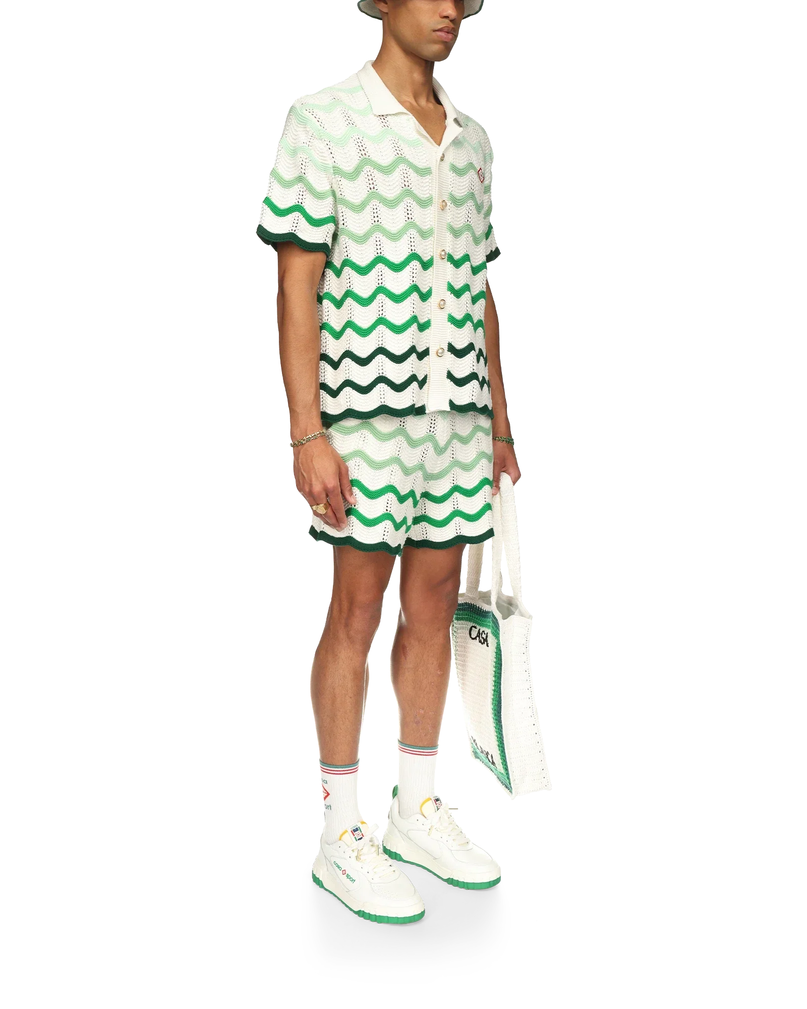Chemise en crochet à dégradé ondulé