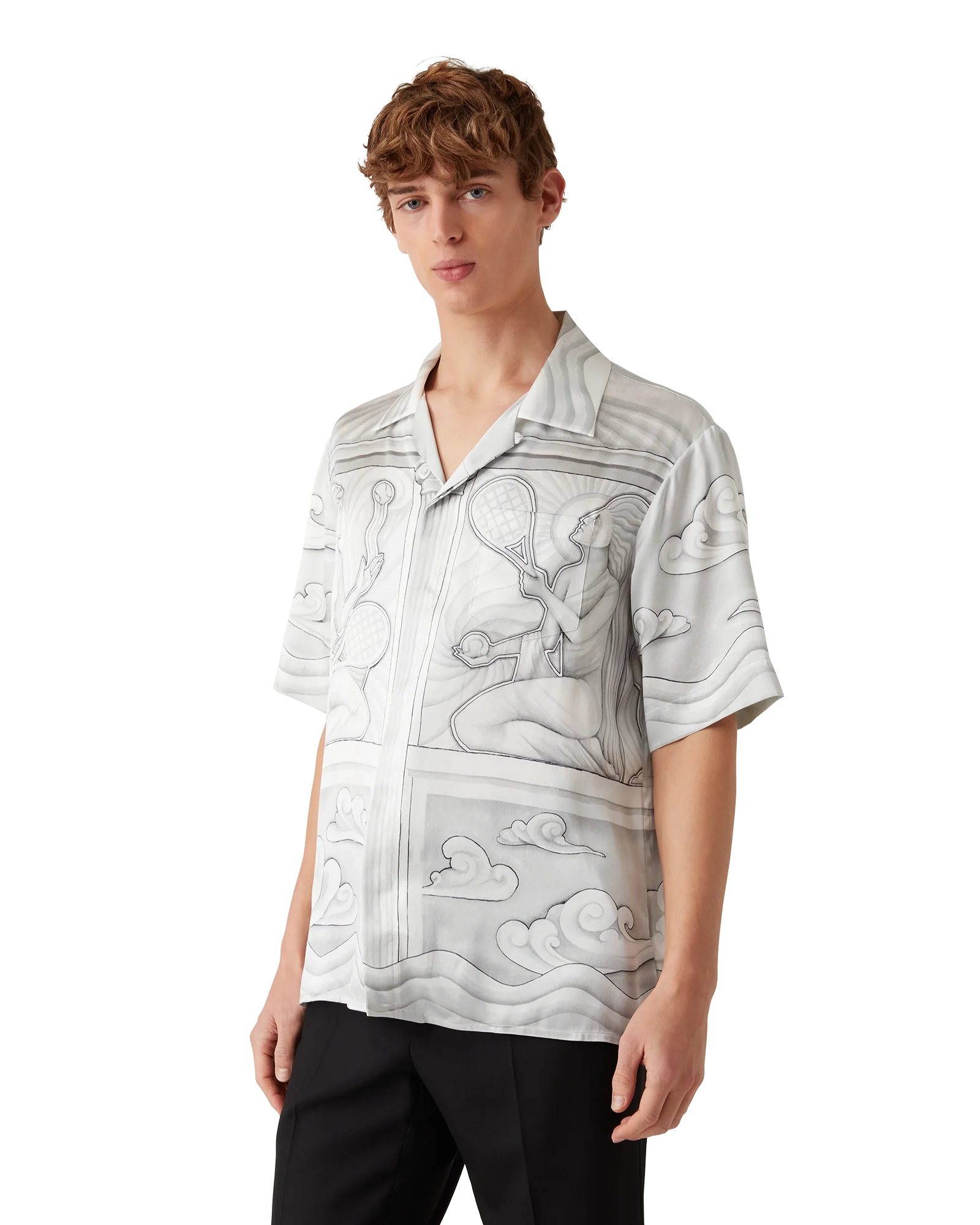 Chemise en soie à manches courtes Sacred Stone