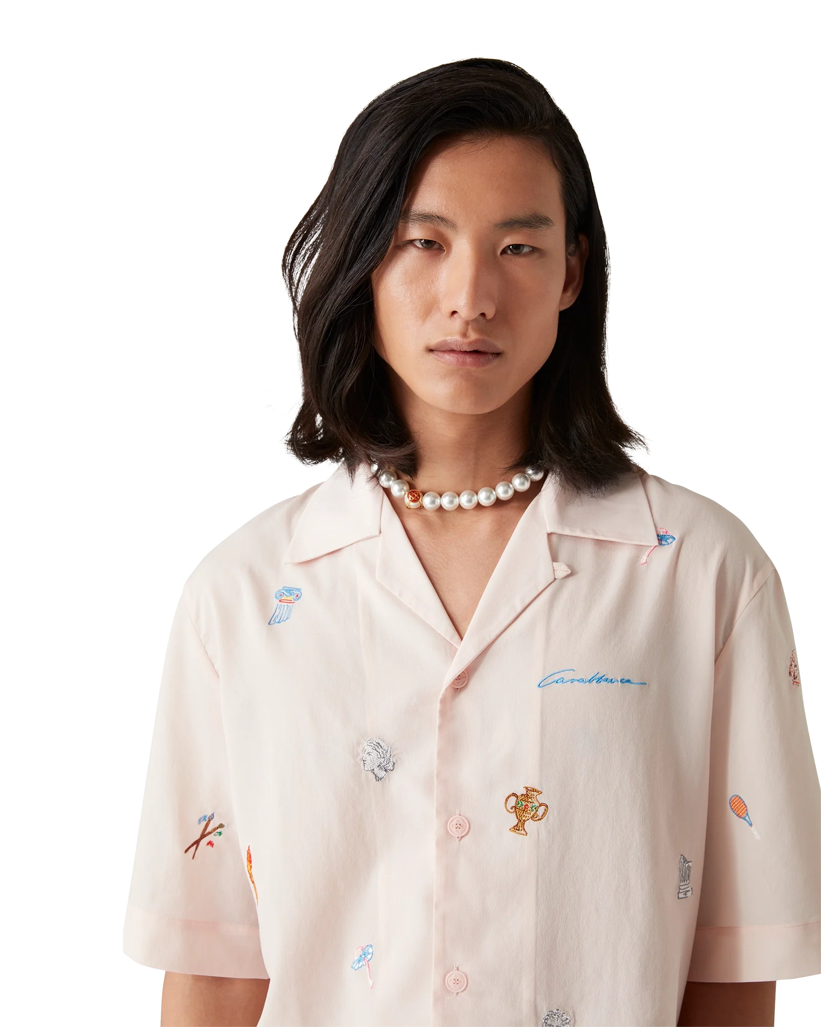 Chemise à motif brodé