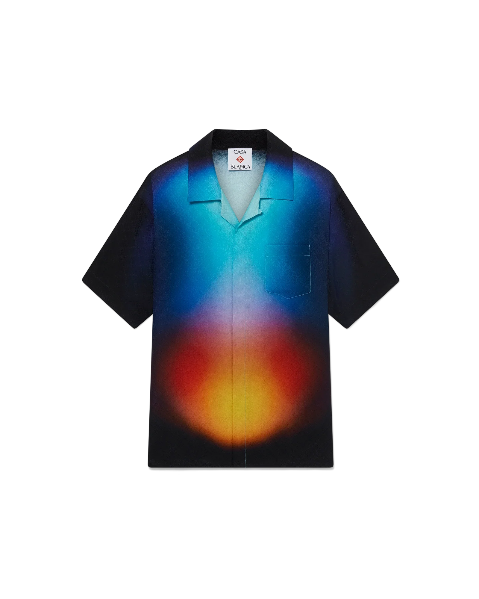 Chemise à manches courtes en soie dégradée