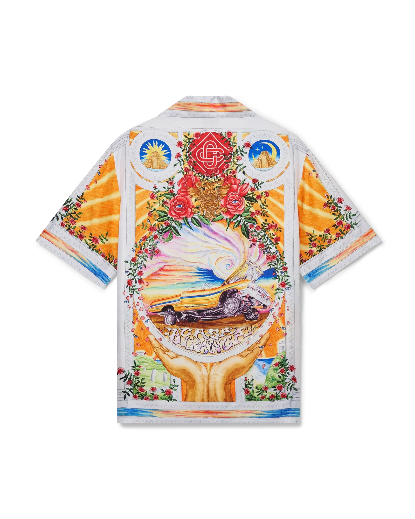 Chemise en soie La Tornade De Rose Short Sleeve