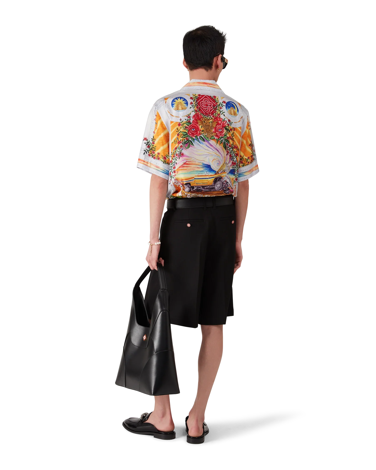 Chemise en soie La Tornade De Rose Short Sleeve