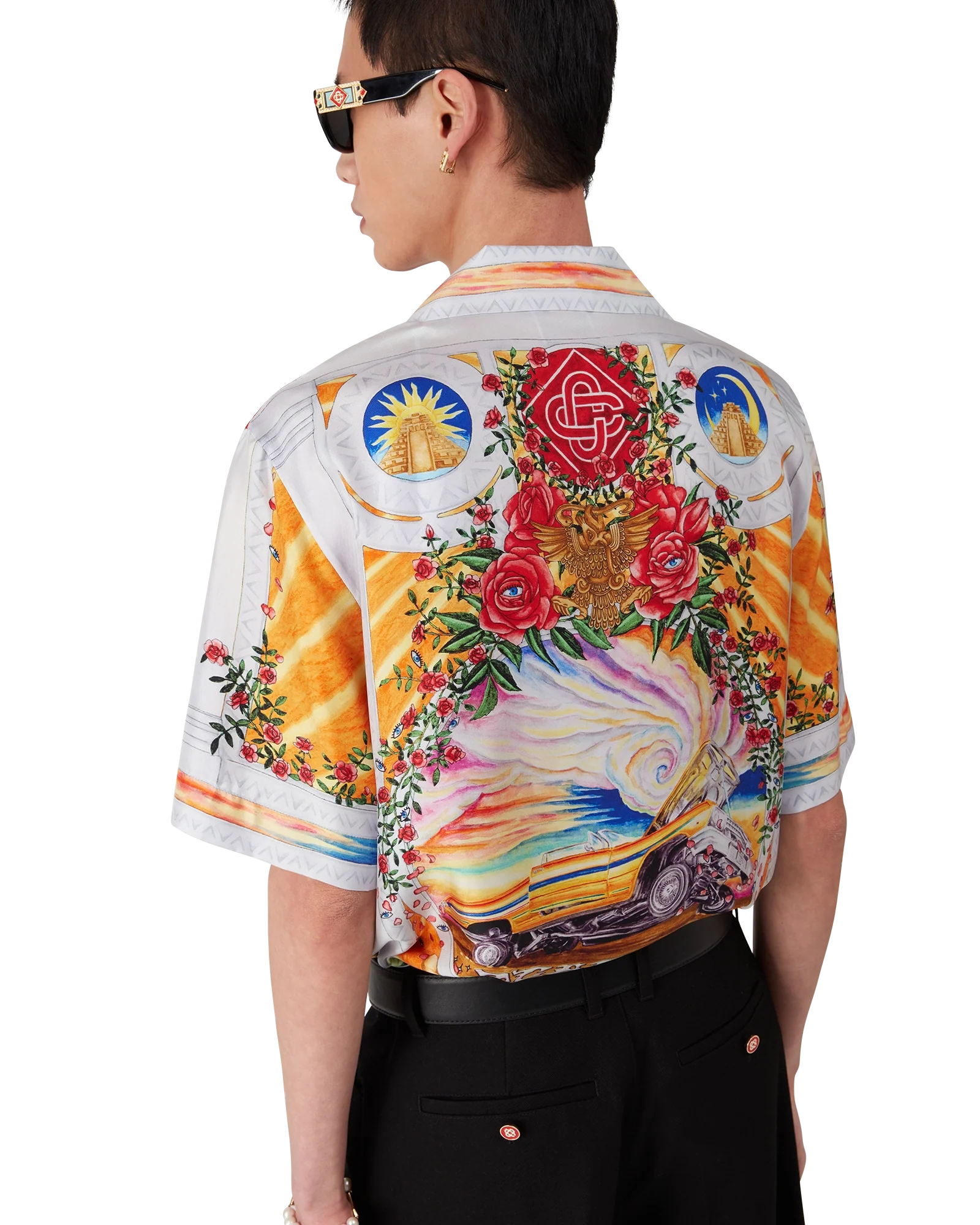 Chemise en soie La Tornade De Rose Short Sleeve