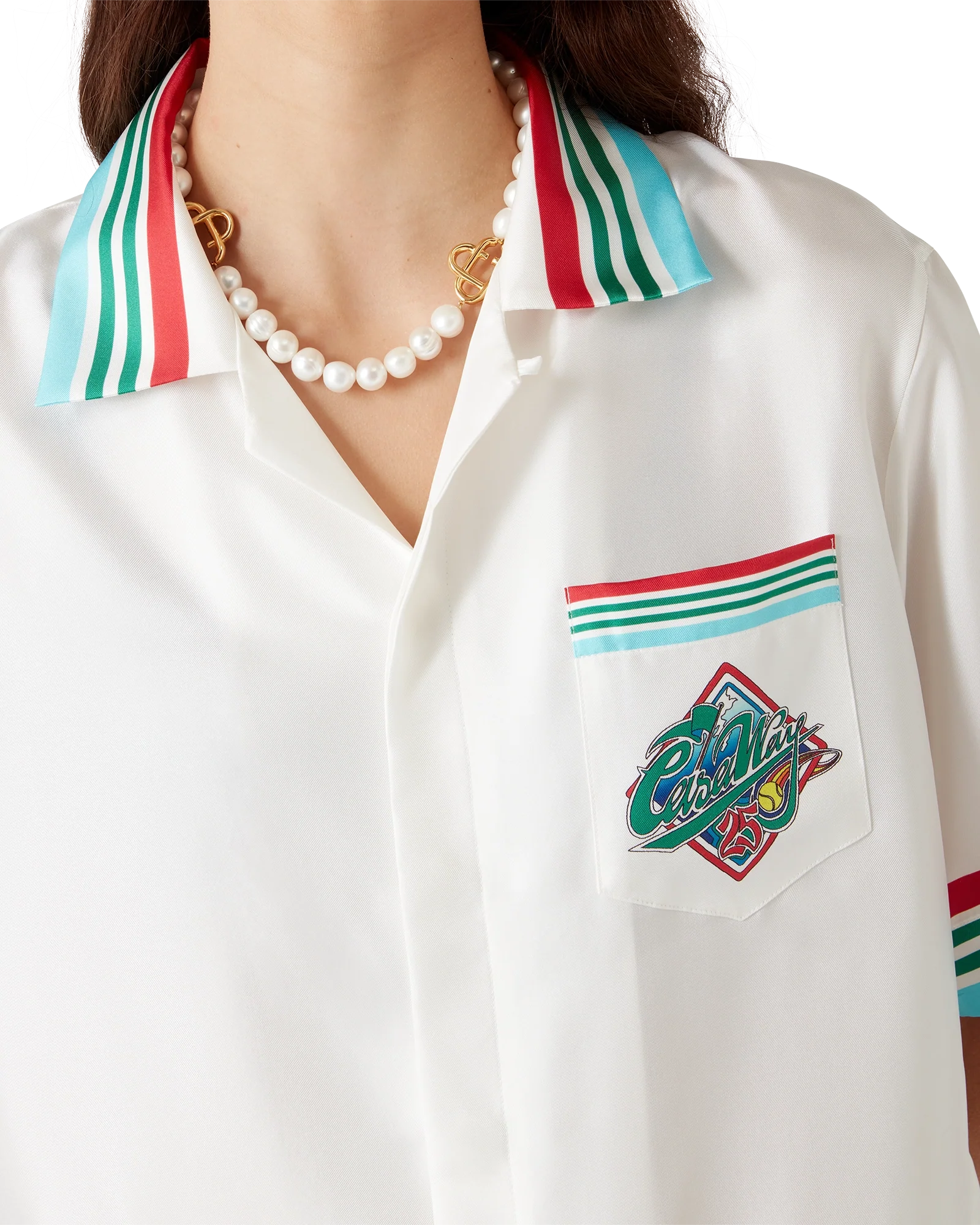 Chemise en soie à manches courtes Casa Way World Series
