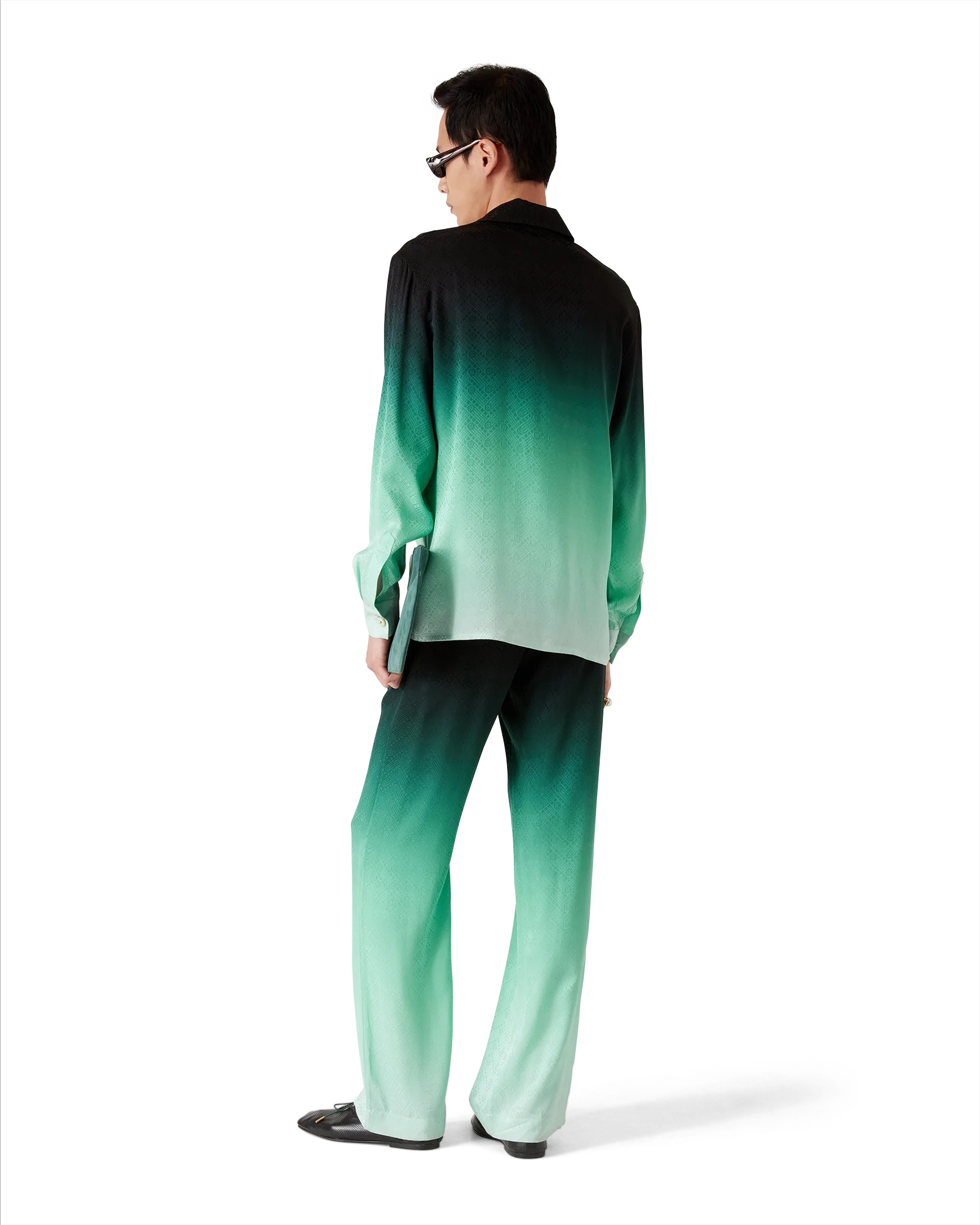 Chemise en soie Jacquard Gradient Ping Pong