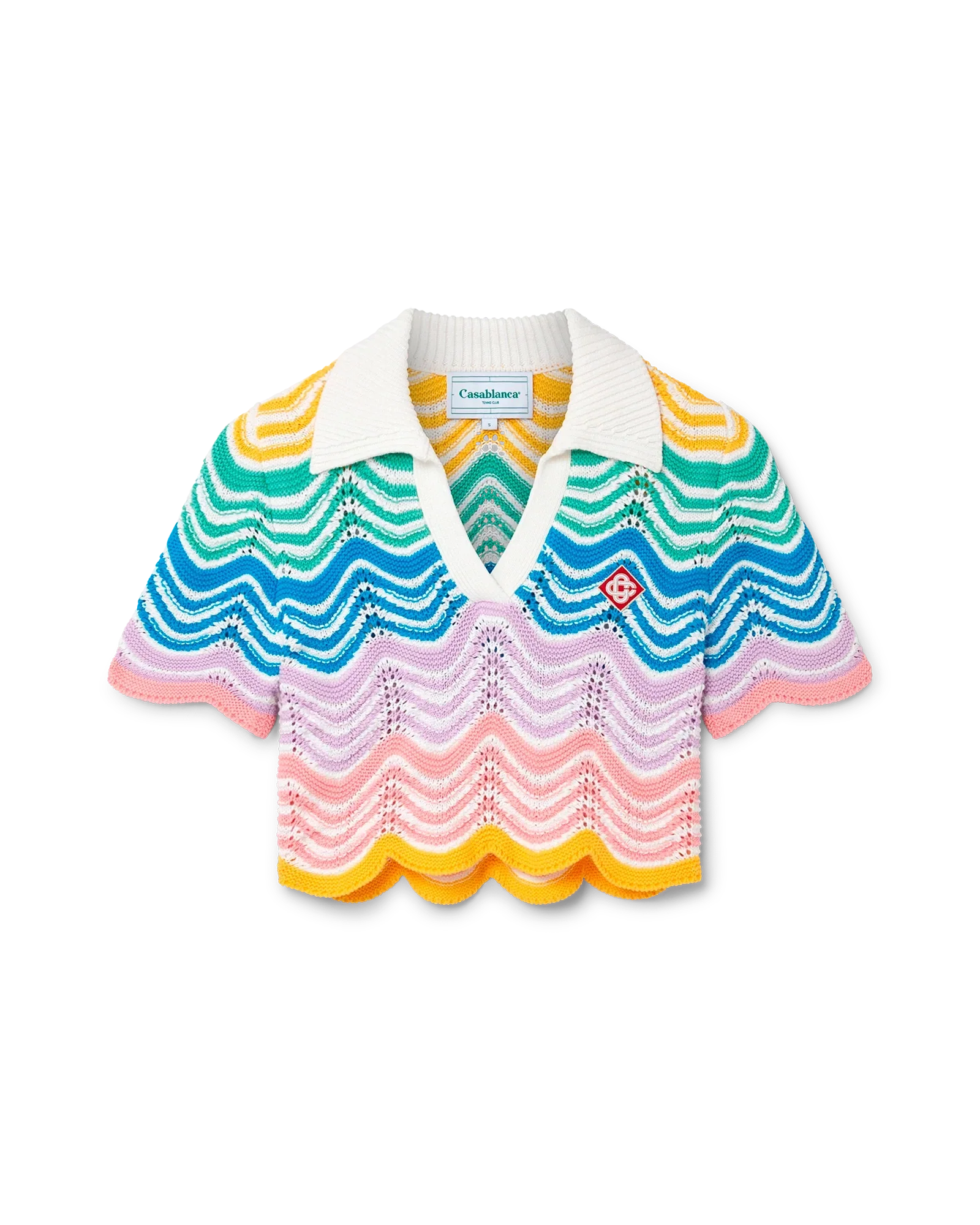 Top en crochet à vagues dégradées