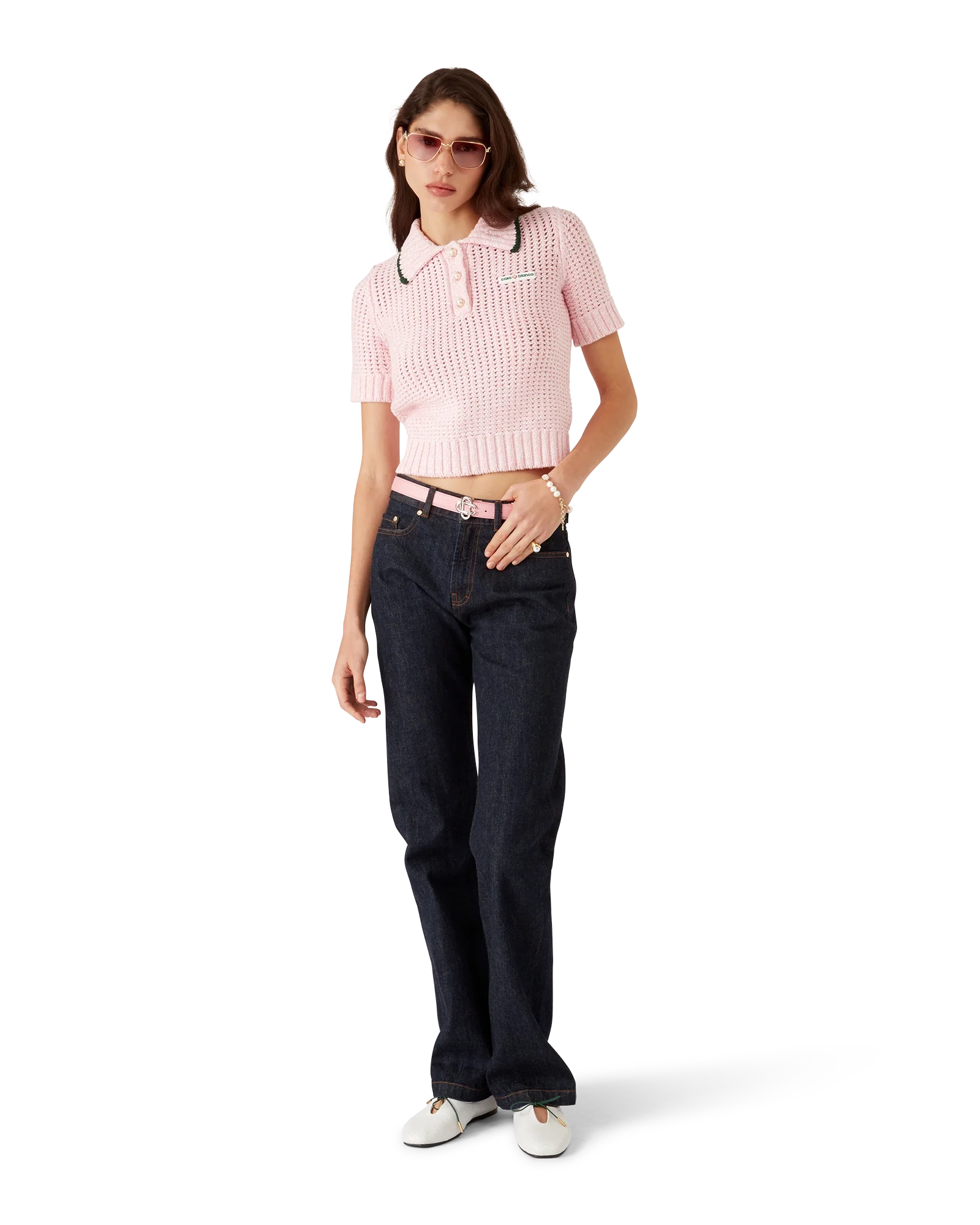 Polo en coton mouliné