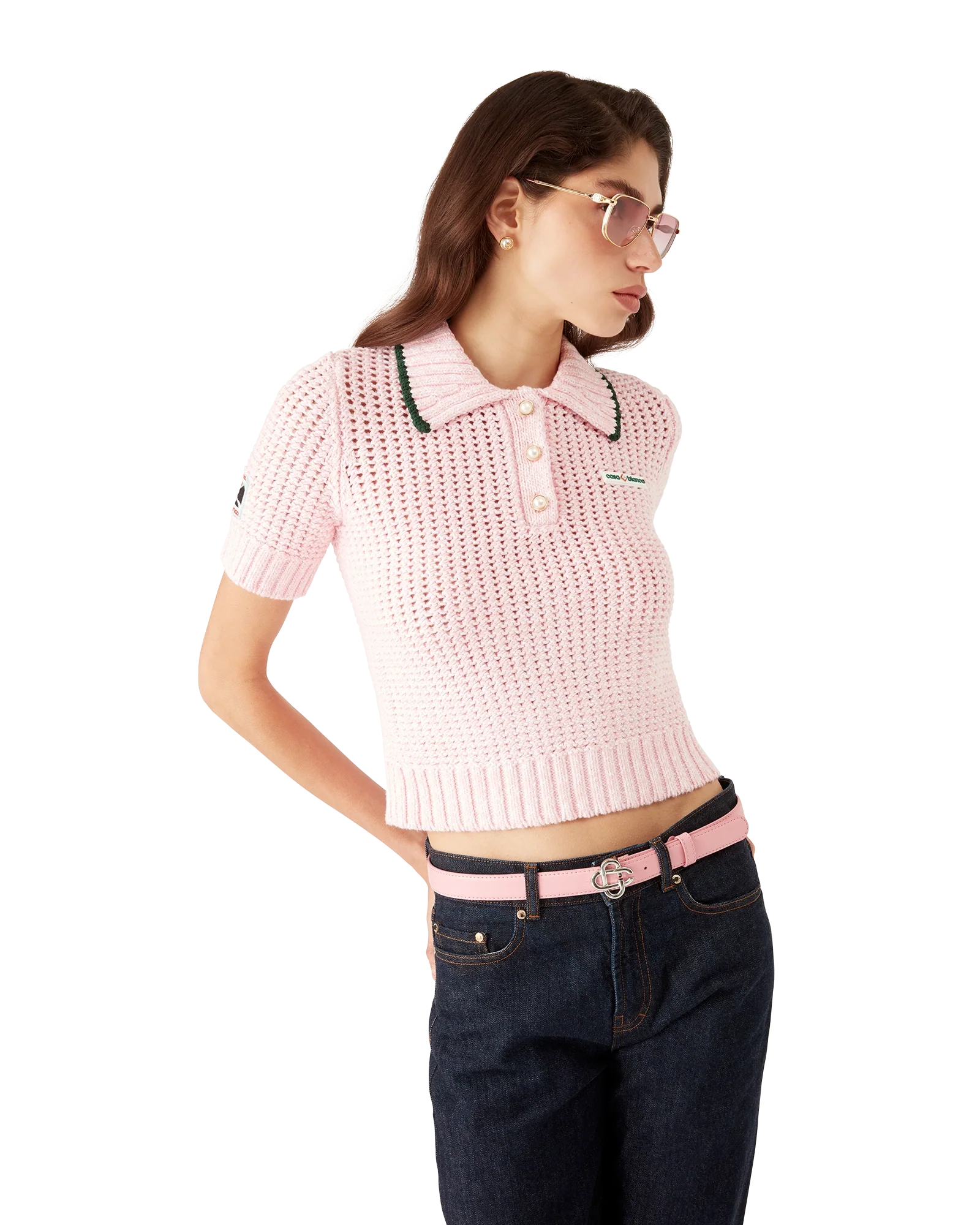 Polo en coton mouliné