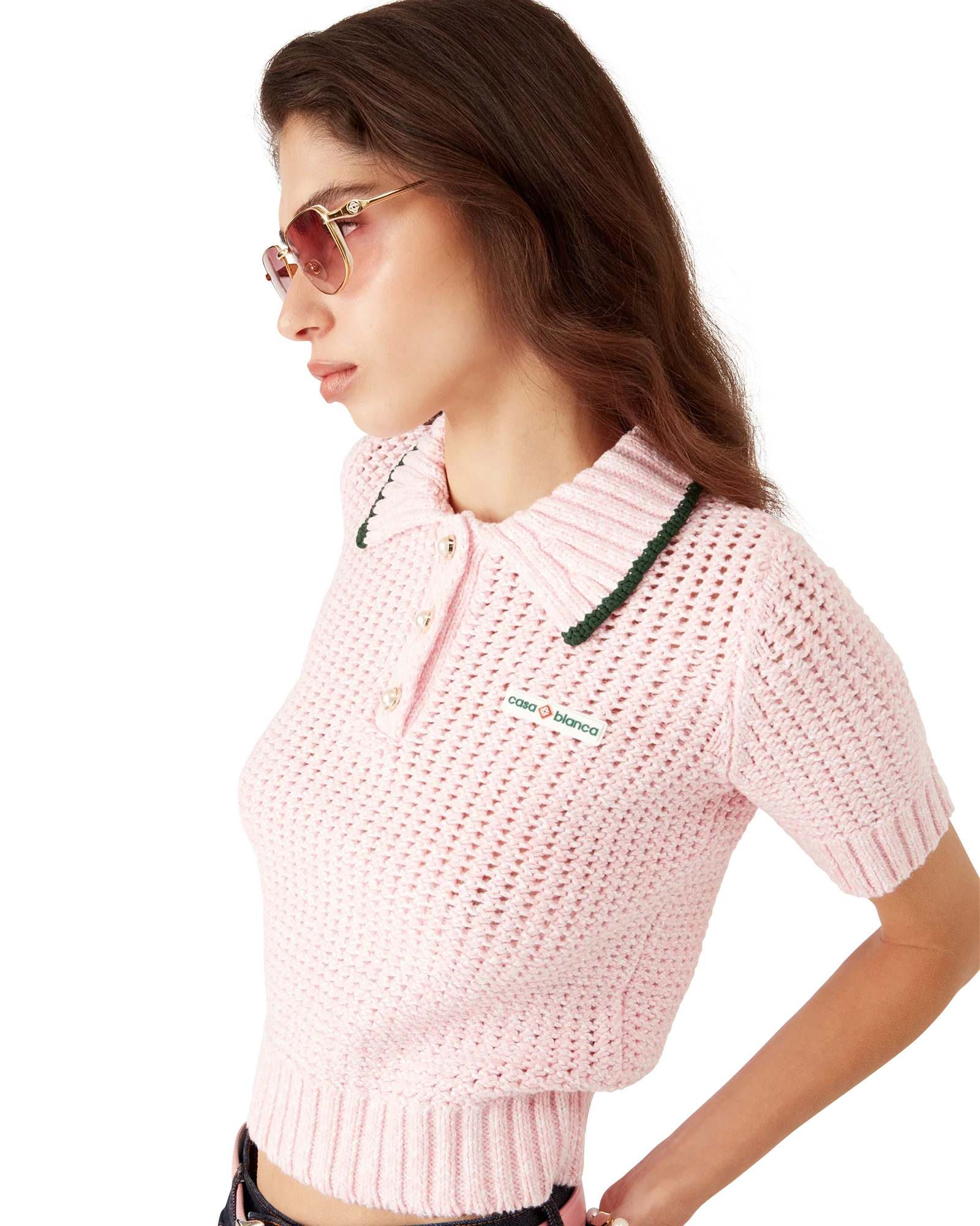 Polo en coton mouliné