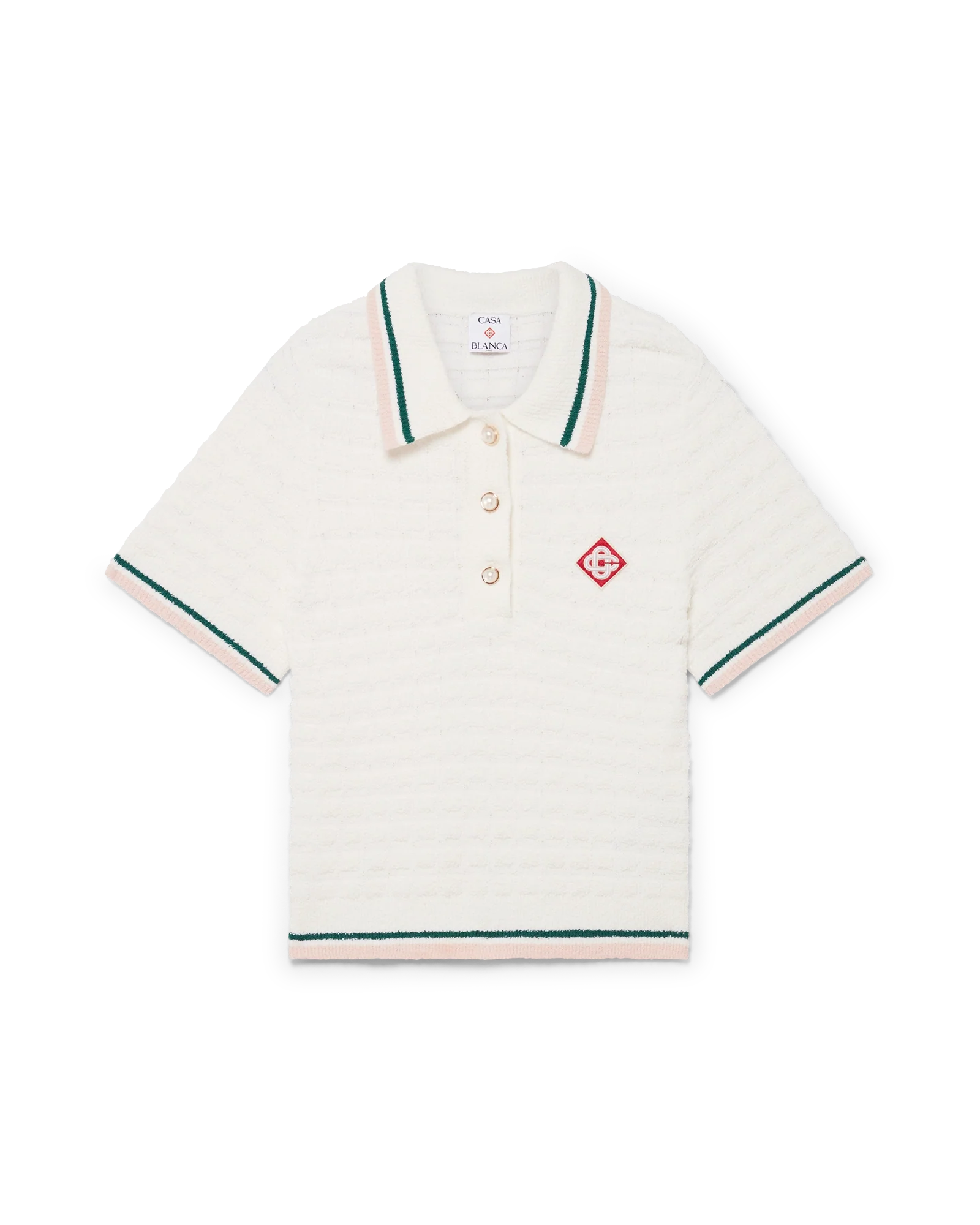 Polo en coton bouclé