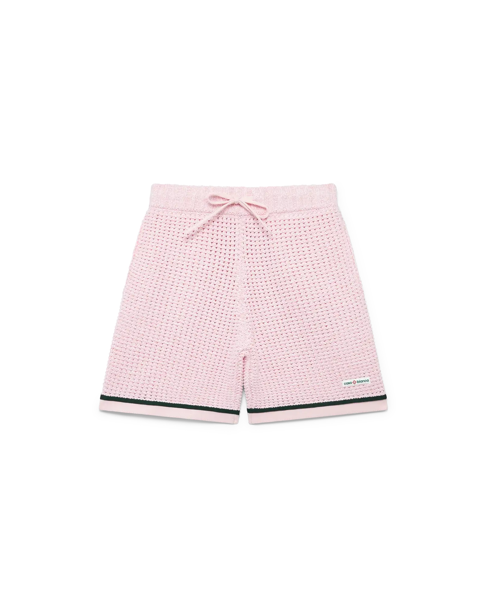 Short polo en coton mouliné