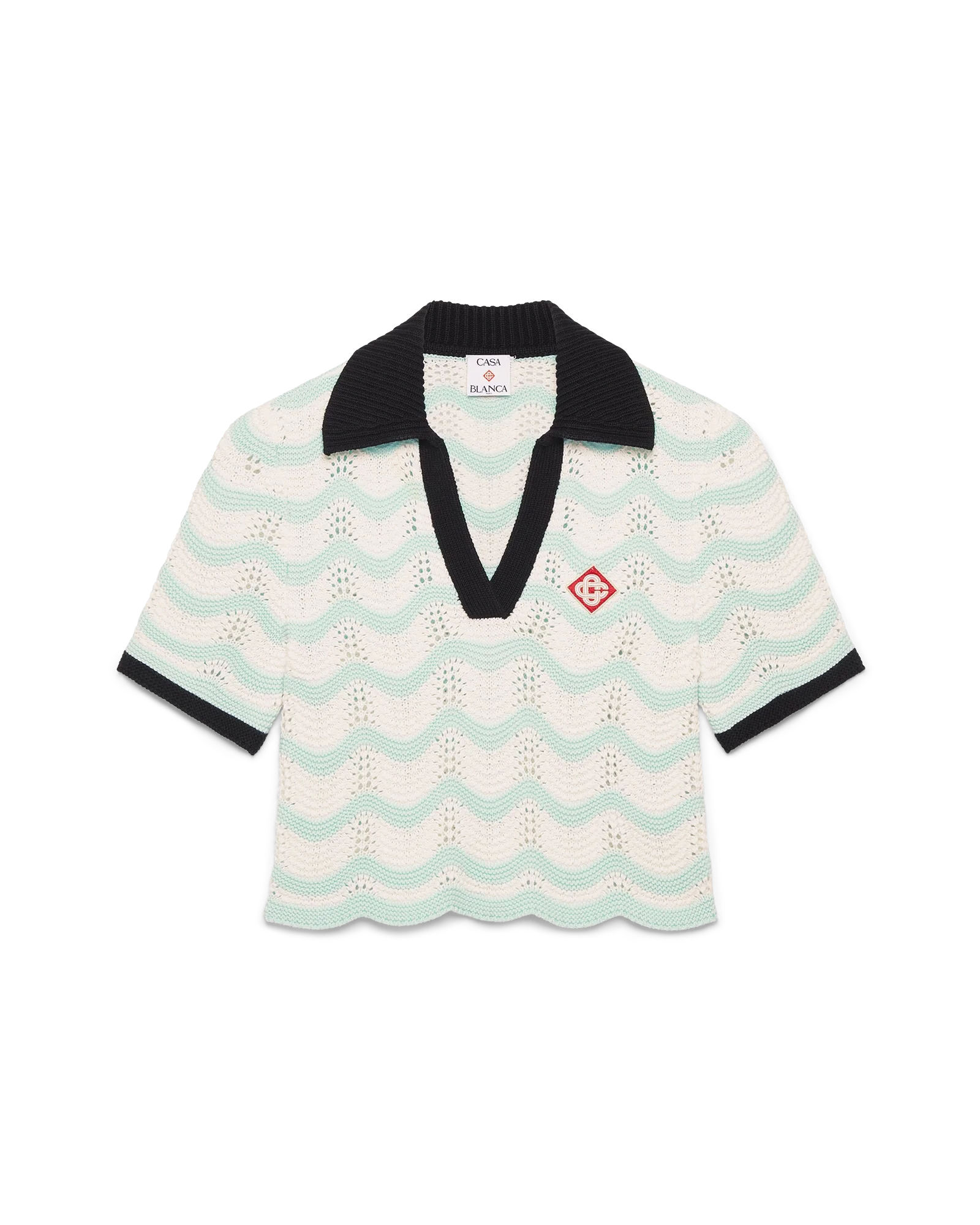 Polo croisé en coton Wave Crochet