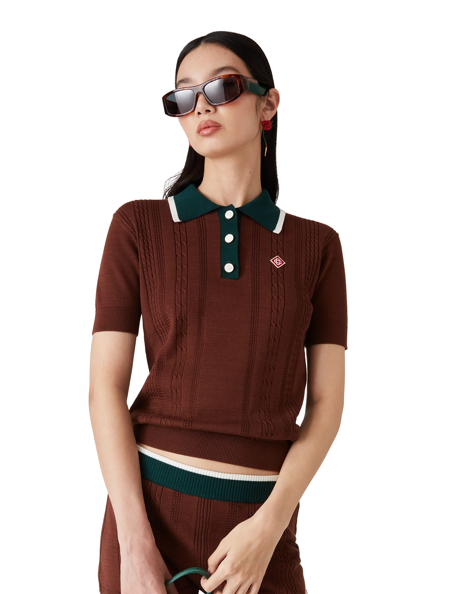 Polo en maille torsadée