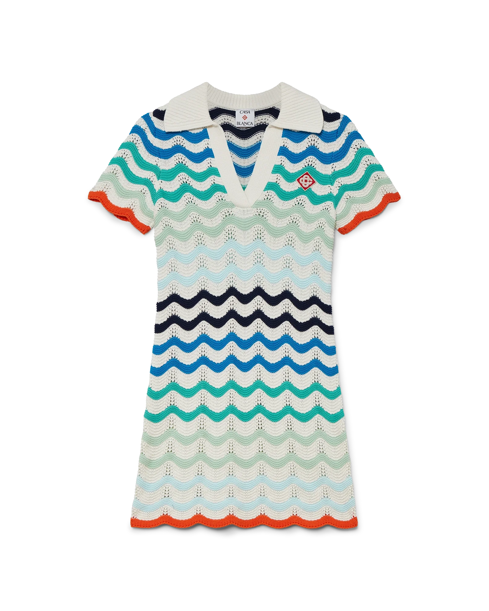 Mini robe en crochet à vagues dégradées
