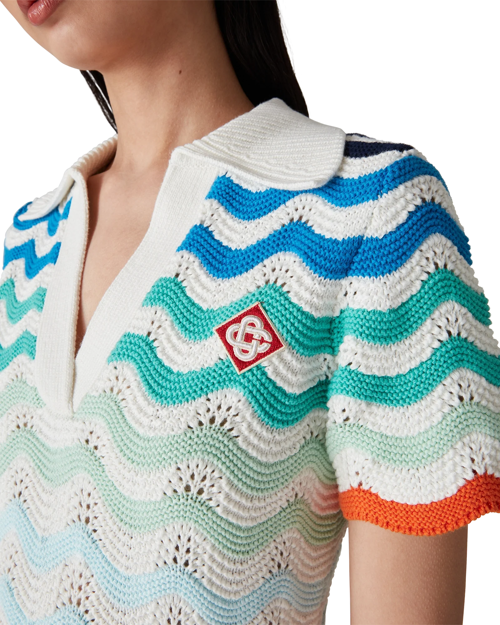 Mini robe en crochet à vagues dégradées