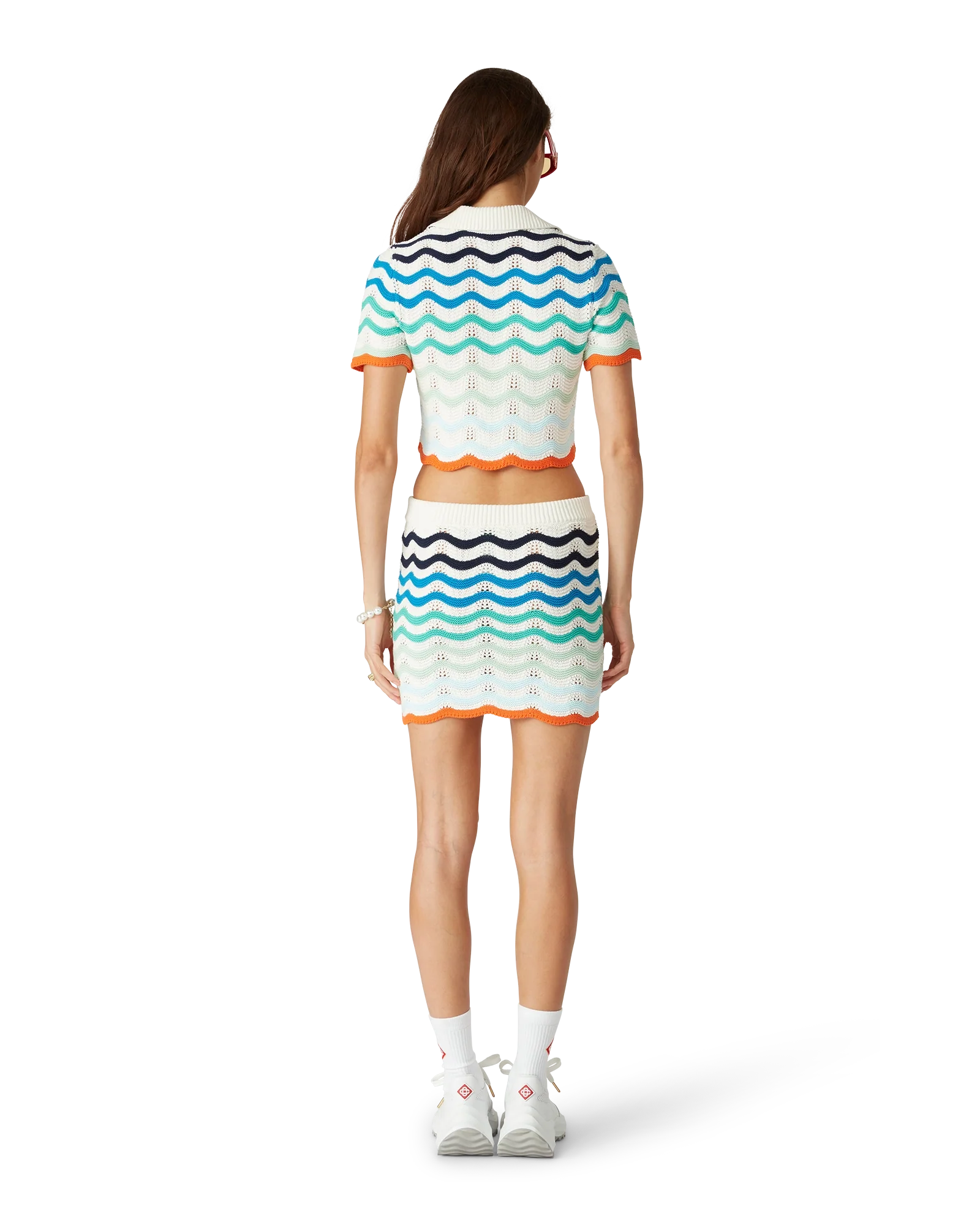 Top en crochet à vagues dégradées
